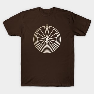 Native American Symbol - Man In The Maze - Vintage T-Shirt